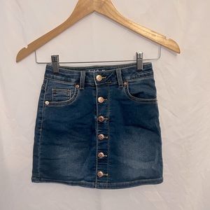 Girls Button-Front Jean Skirt
